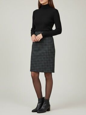 Max Studio Gray & Green Plaid Pencil Skirt Size S - NWT!